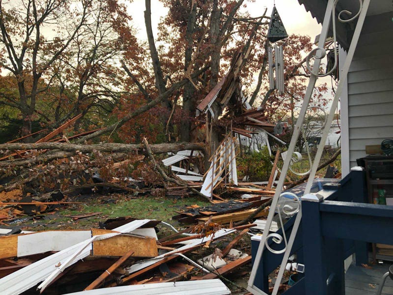 Storm damage in Shirley