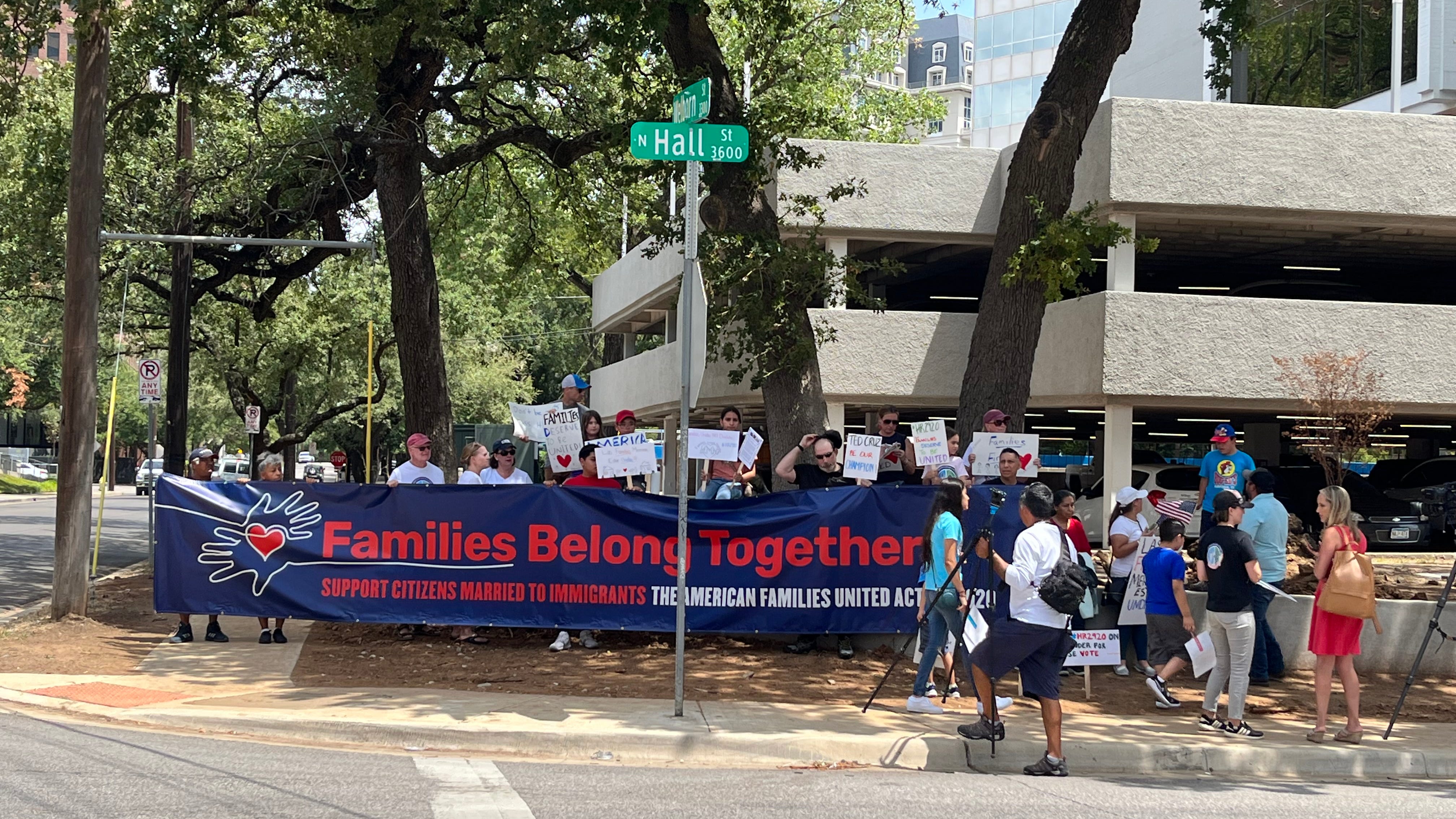 Demonstrators urge Cornyn, Cruz to support immigration measure