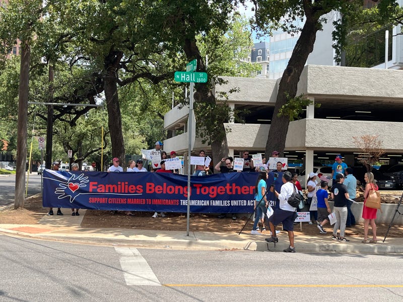Demonstrators urge Cornyn, Cruz to support immigration measure