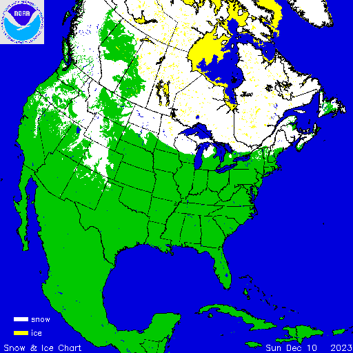 Snow cover, Map, North America, Minnesota