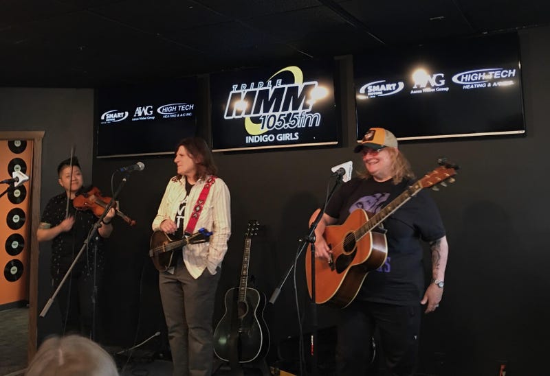 Lyris Hung, Amy Ray, and Emily Saliers of the Indigo Girls in Studio M