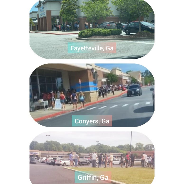 Photos show long lines outside Ross stores in metro Atlanta