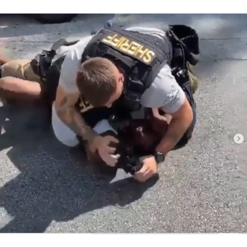 Screenshot from video of Roderick Walker and Clayton County GA deputies