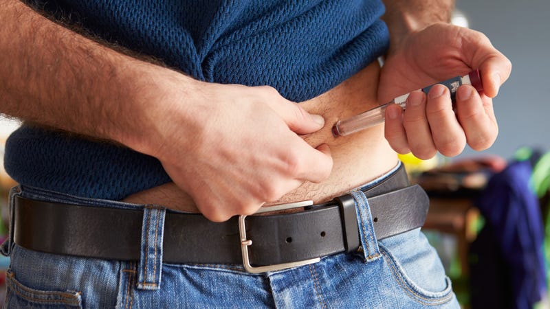 Male Diabetic Injecting Themselves With Insulin