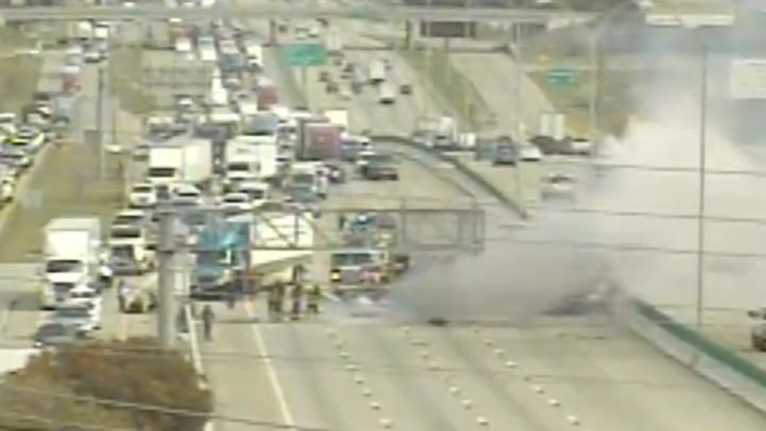 Fatal wreck, vehicle fire closes part of I-30 in Garland