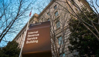 FILE - This April 13, 2014, file photo shows the Internal Revenue Service (IRS) headquarters building in Washington. 2019 was another tough year for the IRS, according to a new federal report. (AP Photo/J. David Ake, File)