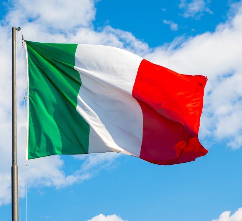 Italian flag, blue sky