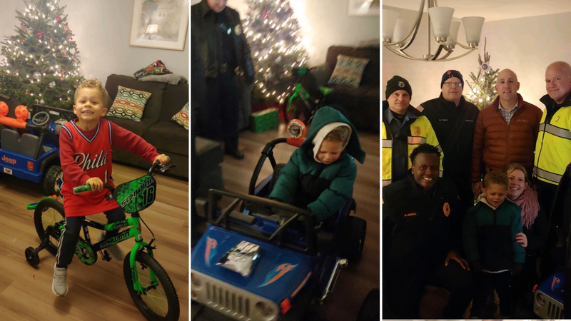 Officer Maurice Jackson and Jalen on Christmas 