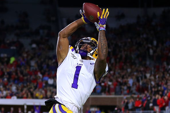 Ja'Marr Chase catches a TD for LSU. 