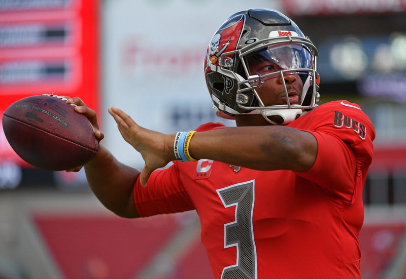 Nov 25, 2018; Tampa, FL, USA;Tampa Bay Buccaneers quarterback Jameis Winston (3) throws the ball against the San Francisco 49ers during the first quarter at Raymond James Stadium. Mandatory Credit: Kim Klement-USA TODAY Sports