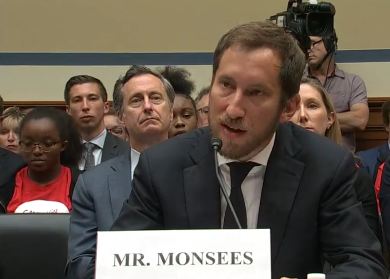James Monsees, co-founder of San Francisco-based Juul, testifies before the House Committee Oversight and Reform Economic and Consumer Policy subcommittee on July 25, 2019.