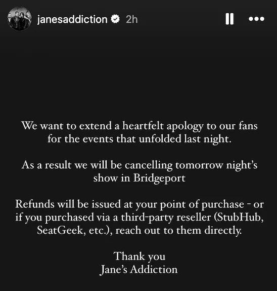 Jane's Addiction IG story