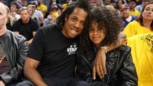 Jay-Z embarrasses Blue Ivy, meets Warriors at NBA Finals Game 5