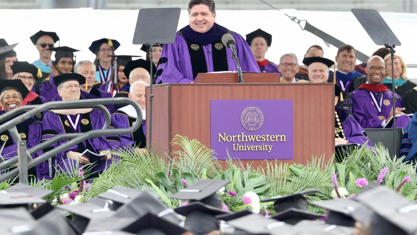 Pritzker’s got the jokes – and ‘Office’ references – during NU commencement speech