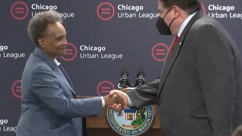 Mayor Lightfoot backs Governor Pritzker in his re-election bid, blasts challenger Darren Bailey