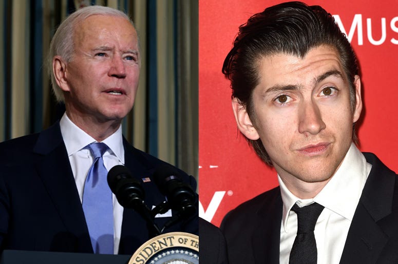 Joe Biden and Alex Turner