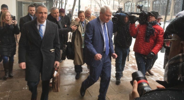 IBEW Local 98 leader John Dougherty is shown outside of the federal courthouse in Philadelphia in 2019.