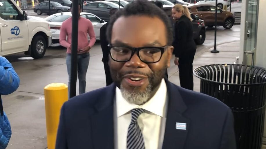 Mayor-elect Brandon Johnson meets with voters
