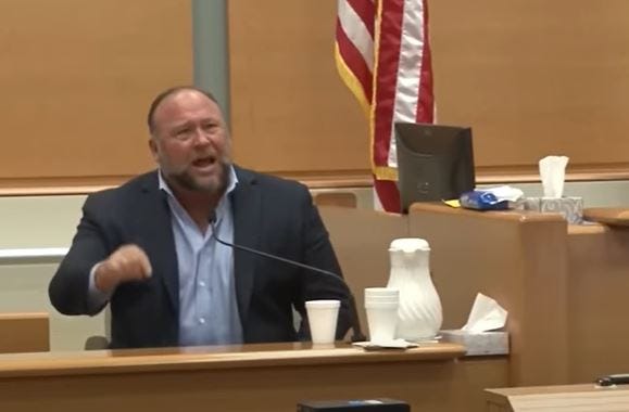 Conspiracy theorist Alex Jones testifies in Waterbury, 9/22/22