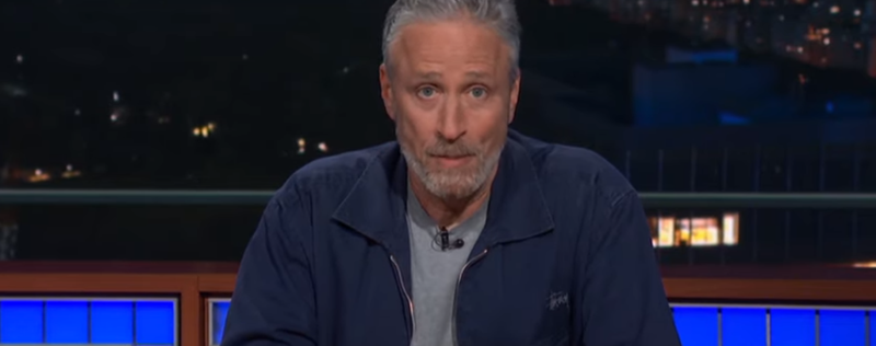 Jon Stewart on the Late Show