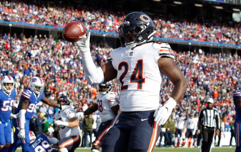 Bears running back Jordan Howard celebrates a touchdown.