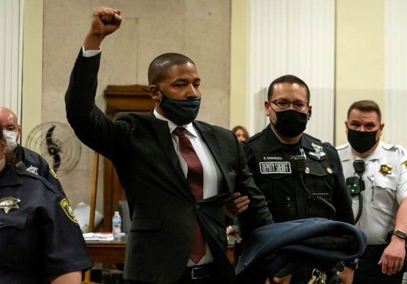 Jussie Smollett being led from court