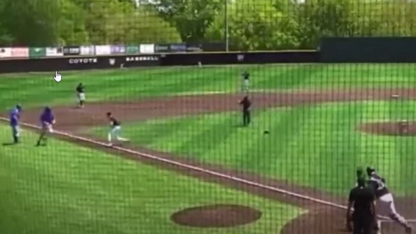 College pitcher serves up home run, tackles batter while he's rounding the bases