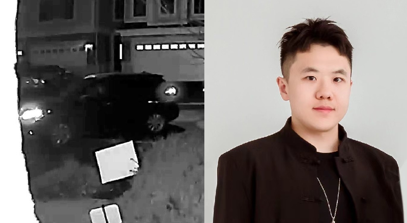 Palatine police released security images linked to the murder of Jun Zhang, right. They believe the suspect was driving this vehicle.