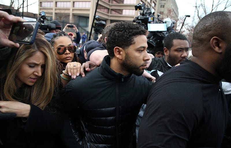 Jussie Smollet leaves court