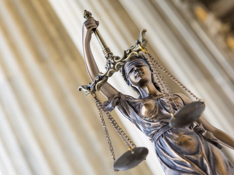 Justice symbol statue
