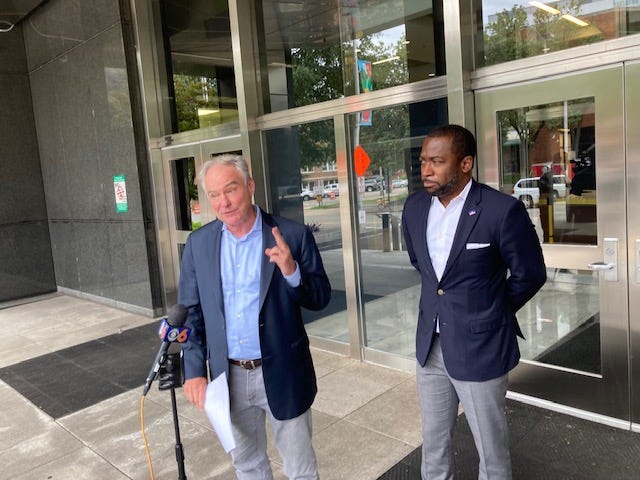 Senator Tim Kaine and Richmond Mayor Levar Stoney