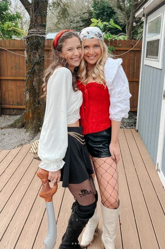 Emma and Katie at the Pirate Festival