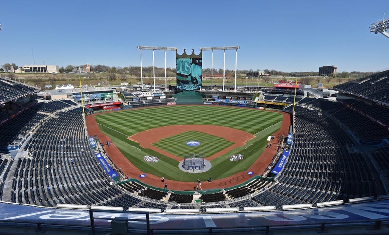 Apr 3, 2016; Kansas City, MO, USA; A general view of the interior of Kauffman Stadium prior to the opening night game between the Kansas City Royals and the New York Mets.