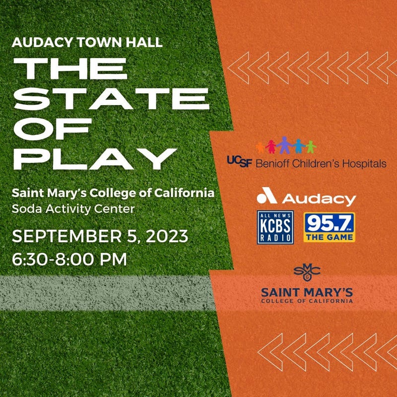 Audacy Youth Sports Town Hall "The State of Play" on September 5, 2023 at St. Mary's College of California