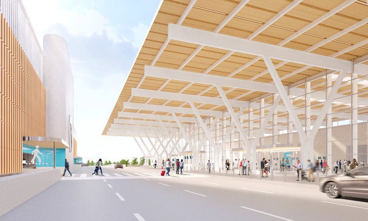 Artists rendition of the new terminal at Kansas City International Airport.