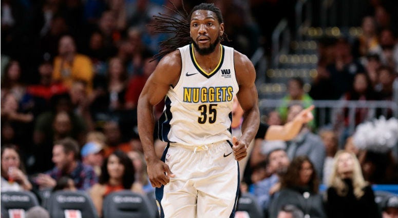 Kenneth Faried in the third quarter against the Chicago Bulls at the Pepsi Center in Denver.
