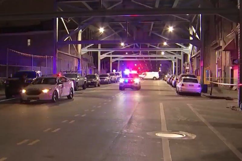 Police on the scene following a Friday night shooting in Kensington.