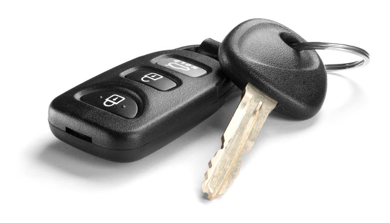 Car keys isolated on a white background