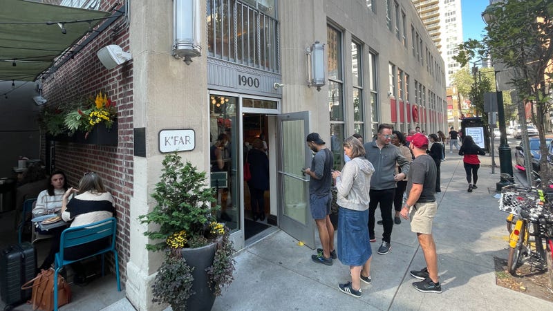 Long line outside K'Far in Center City