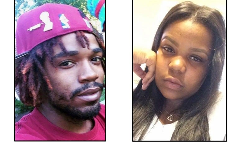 Eric Perkins, left, and Jalisa Baxter -- photos released by Crime Stoppers of Michigan asking for tips in the double murder