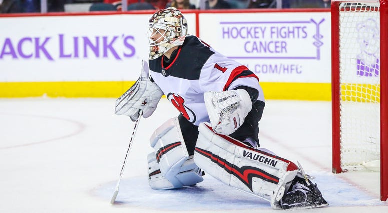 Devils goaltender Keith Kinkaid