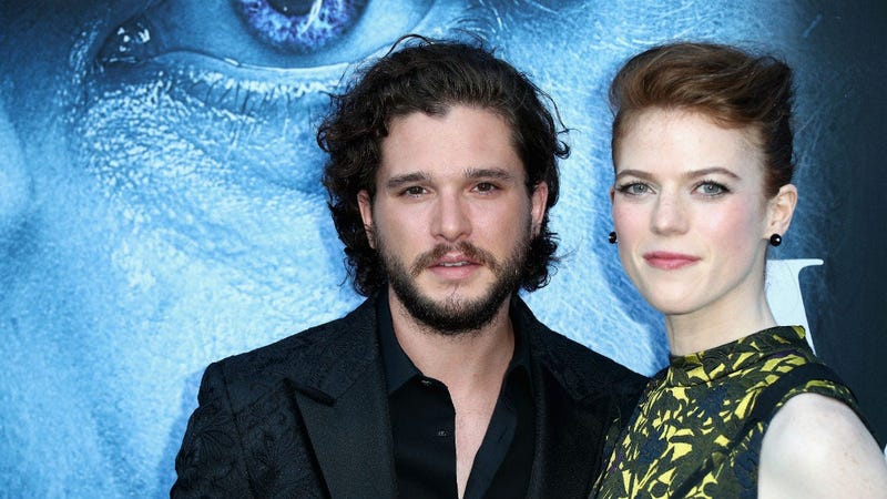 Actors Kit Harington and Rose Leslie attend the premiere of HBO's 'Game Of Thrones' season 7 at Walt Disney Concert Hall on July 12, 2017 in Los Angeles, California.