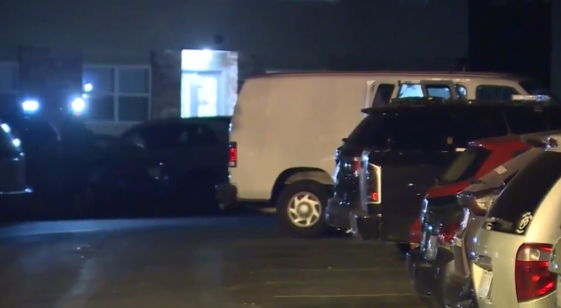 Exterior of apartment complex in Gladstone, where a child was shot to death