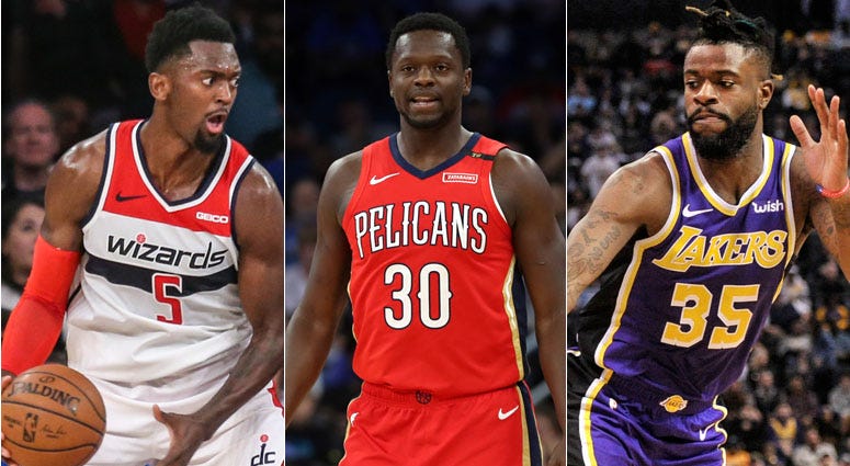 From left, Bobby Portis, Julius Randle and Reggie Bullock