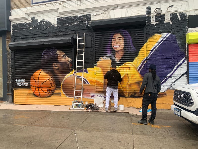 Kobe and Gianna Bryant Mural in Brooklyn