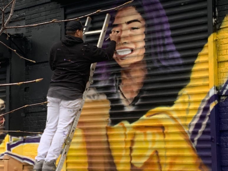 Kobe and Gianna Bryant Mural in Brooklyn