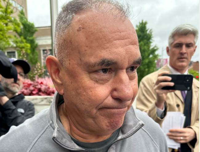 Kosta Diamantis, outside federal court in Hartford, 5/16/24