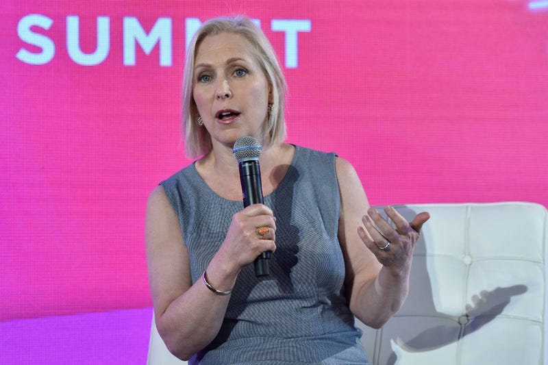New York State Senator Kirsten Gillibrand speaks at the 14th Annual "#BlogHer18" Creators Summit at Pier 17 in New York, NY, on August 9, 2018.