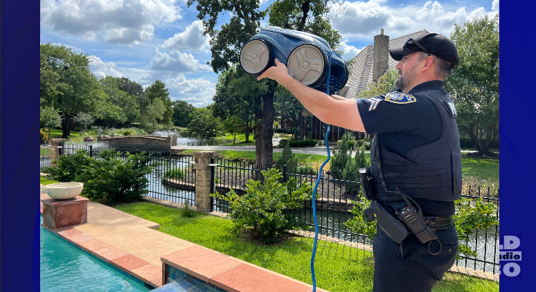Officer investigating pool cleaner theft issue
