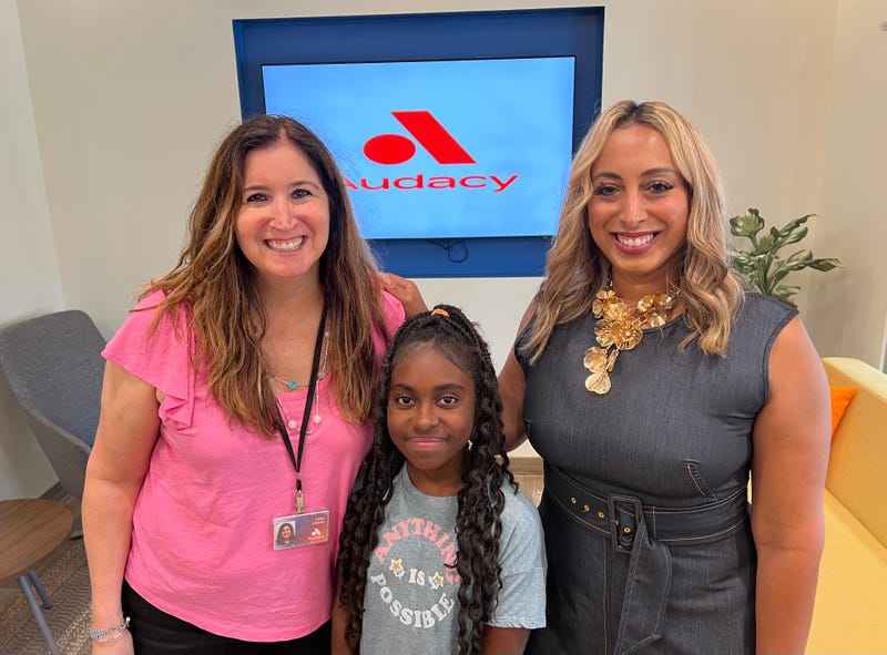 Gina Crash with Lana Bailey, Laila's twin sister and Shari Bailey, Founder & CEO of Laila's Gift 